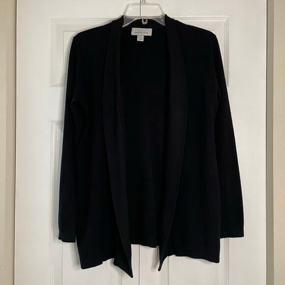 Knit by Hampshire Studio Black Cardigan Sweater Open Front‎ Long Sleeve Sz Small - Picture 1 of 7